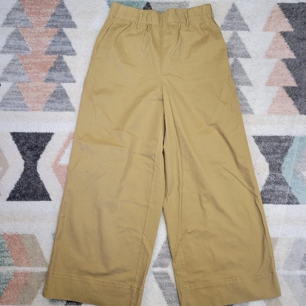 J. Crew Wide Leg Pull On Chino Pants Large Tall / Long Length